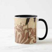 Floral Stencil Design with Tawny Leaves