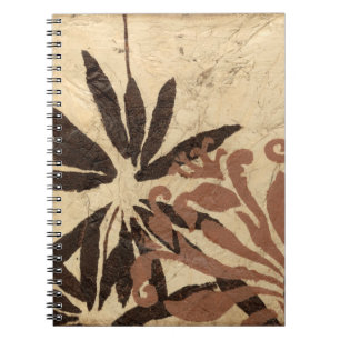Floral Stencil Design with Tawny Leaves Notebook