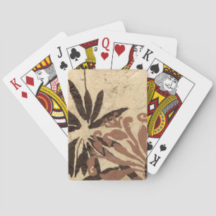 Floral Stencil Design with Tawny Leaves Playing Cards