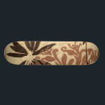 Floral Stencil Design with Tawny Leaves Skateboard<br><div class="desc">This stencil design of floral leaves with a tawny coloration has a rustic looking background,  giving it a vintage feel. A Jennifer Goldberger original,  this print would make an amazing gift for someone who enjoys the rustic feel of pieces like this!</div>