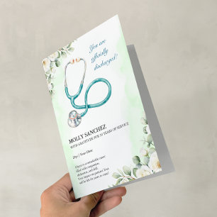 Floral Stethoscope Doctor RN Retirement FoldedCard Card