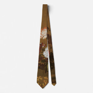 Floral Still Life Flowers in Vase, Vintage Baroque Tie