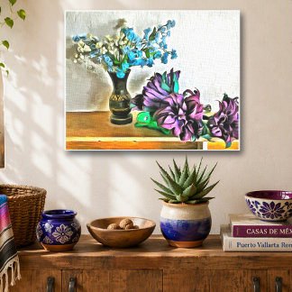 Floral Still Life Sayulita Mexico Flowers 2190 Art Canvas Print