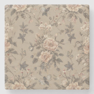 floral stone coaster