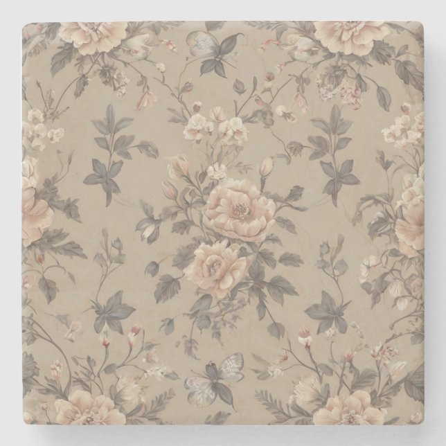 floral stone coaster (Front)