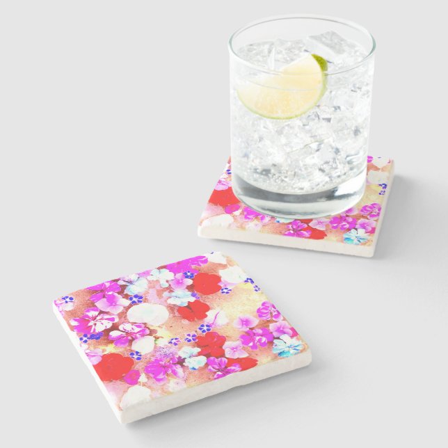 Floral Stone Coaster (Side)