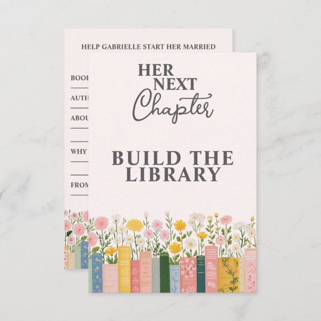 Floral Storybook Her Next Chapter Bridal Shower  Enclosure Card (Front/Back)