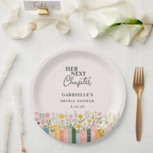 Floral Storybook Her Next Chapter Bridal Shower  Paper Plate