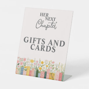 Floral Storybook Her Next Chapter Bridal Shower Pedestal Sign