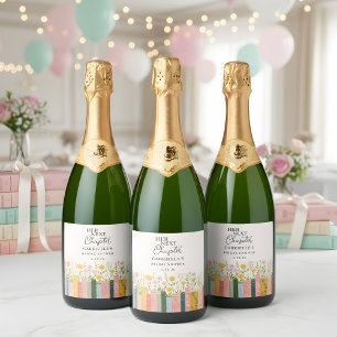 Floral Storybook Her Next Chapter Bridal Shower Sparkling Wine Label