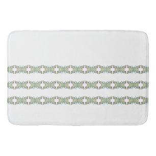 Floral Stripe Large Bath Mat