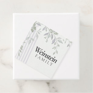 Floral Stripe Leaf Purim  Favour Tags