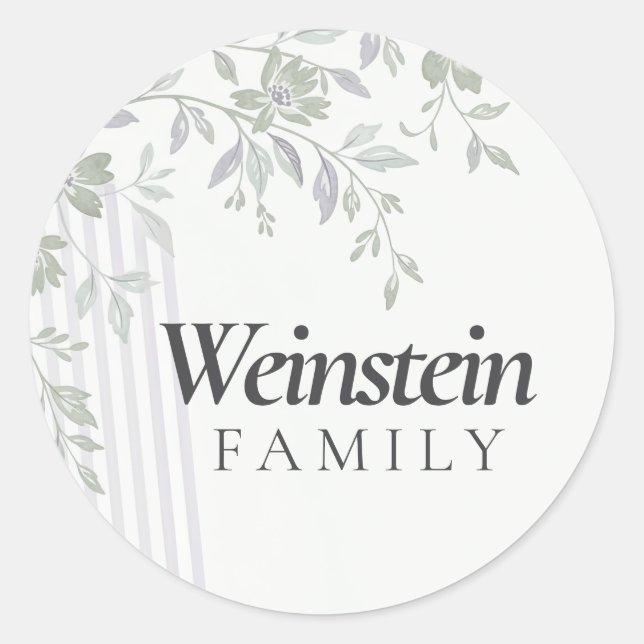 Floral Stripe Leaf Purim Sticker (Devant)