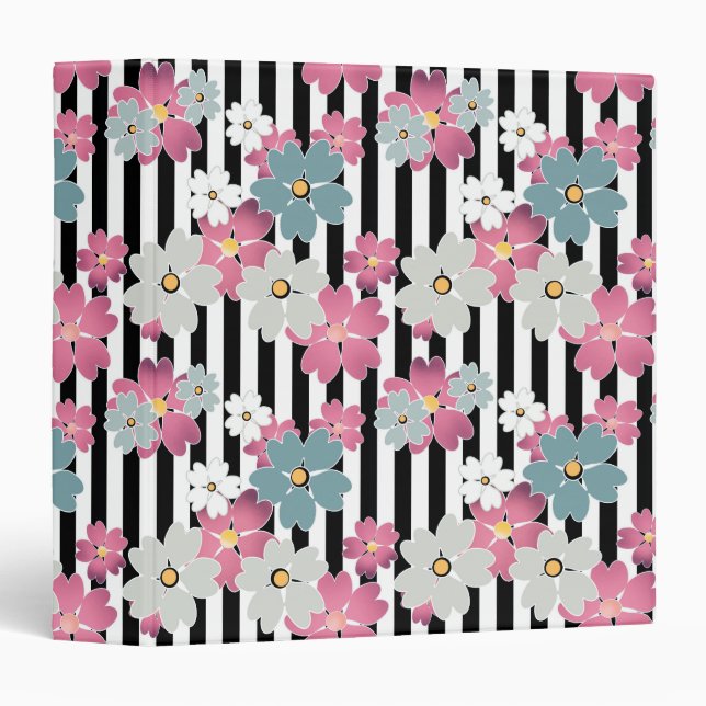 Floral, striped binder (Front/Spine)