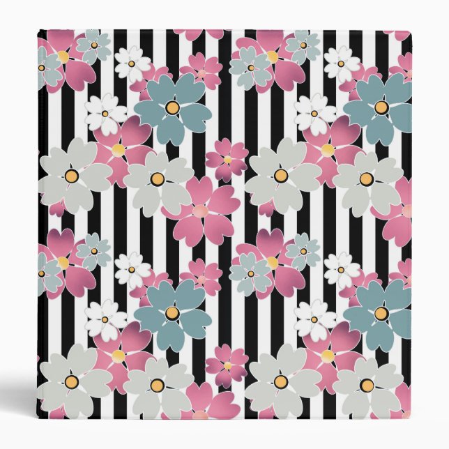 Floral, striped binder (Front)