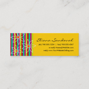 Floral Striped Calling Cards