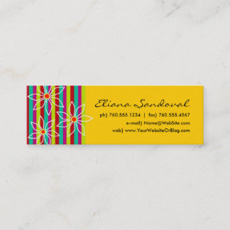 Floral Striped Calling Cards