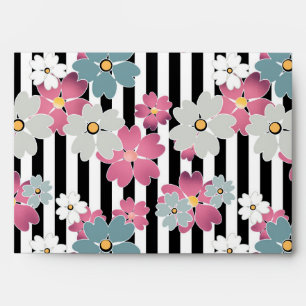 Floral, striped envelope