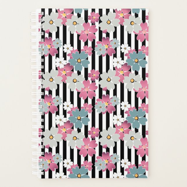 Floral, striped planner (Front)