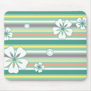 floral stripes_4 mouse pad