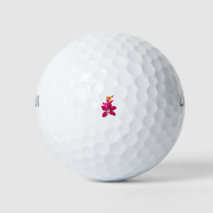 Floral Style, ArtyClick Crimson, Light Gold Golf Balls