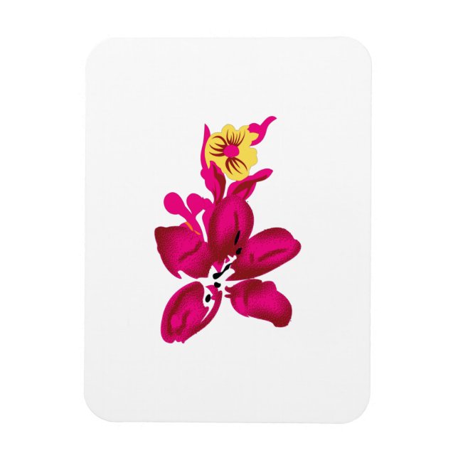 Floral Style, ArtyClick Crimson, Light Gold Magnet (Vertical)