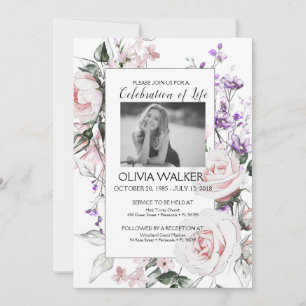  Floral Stylish Celebrating the life Invitation