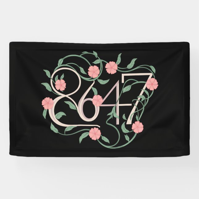Floral Subtle Anti Trump 8647 86 47 Boho Banner (Horizontal)