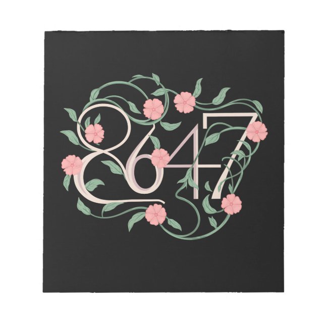 Floral Subtle Anti Trump 8647 86 47 Boho Notepad (Front)