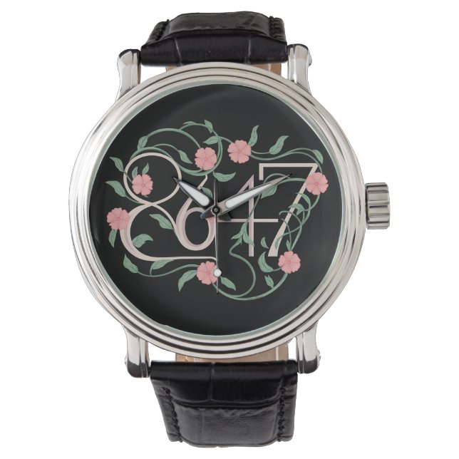 Floral Subtle Anti Trump 8647 86 47 Boho Watch (Front)