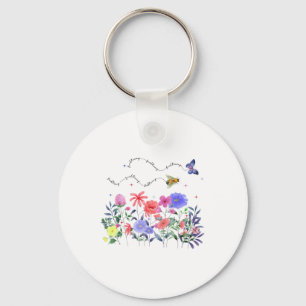 Floral Subtle Anti Trump Democrat Liberal Keychain