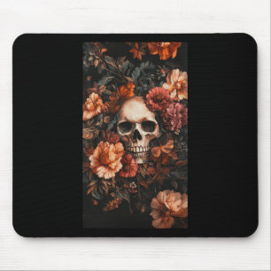 Floral Subtle Skull Accents Skull Art  Mouse Pad