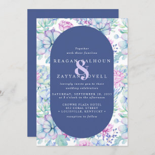 Floral Succulent Botanical Cactus Modern Wedding Invitation