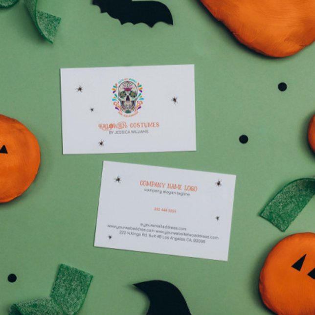 Floral Sugar Skull Burning Business Card (Creator Uploaded)