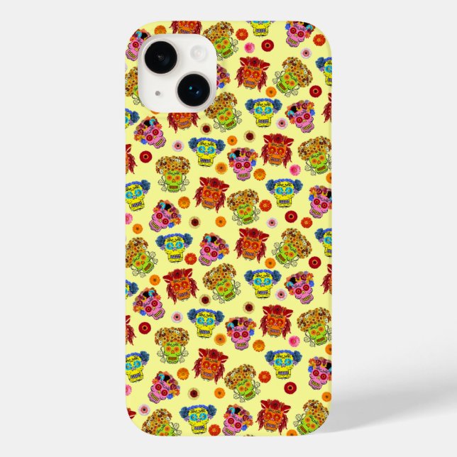 Floral Sugar Skull Case-Mate iPhone Case (Back)