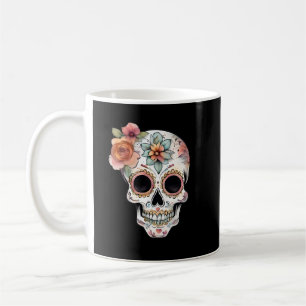 Floral Sugar Skull Celebration Coffee Mug