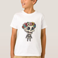 Floral Sugar Skull Chibi Skeleton Kids