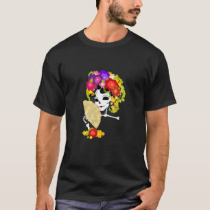 Floral Sugar Skull Colourful Flowers Graphic Tee