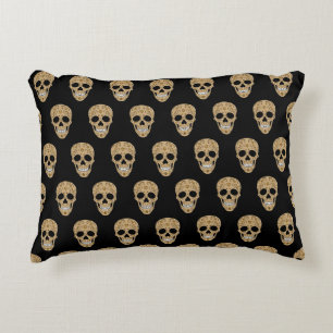 Floral Sugar Skull Dia de los Muertos Accent Pillow