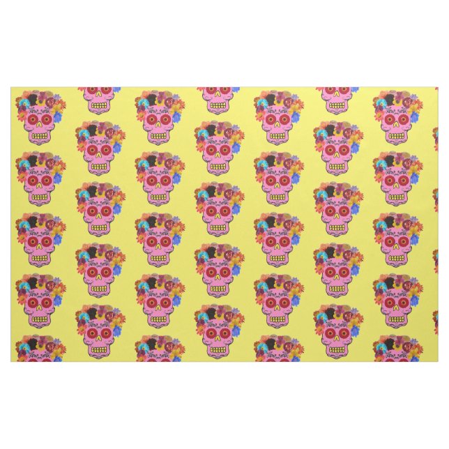 Floral Sugar Skull Fabric (Fat Quarter)