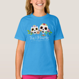 Floral Sugar Skulls Dia de Muertos Sleeve Shirt