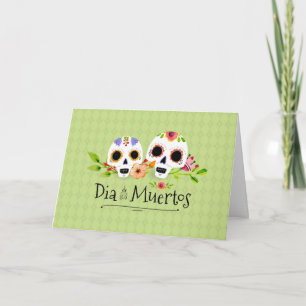 Floral Sugar Skulls Greeting Card Day