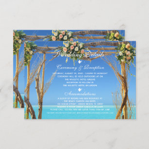 Floral Summer Beach Wedding Gate Reception Invitation