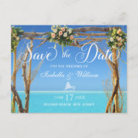 Floral Summer Beach Wedding Gate Save the Date
