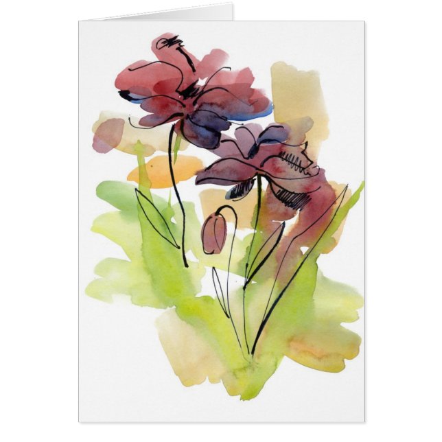 Floral summer design with hand-painted abstract 2 (Front)
