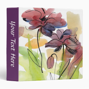 Floral summer design with hand-painted abstract 2 binder