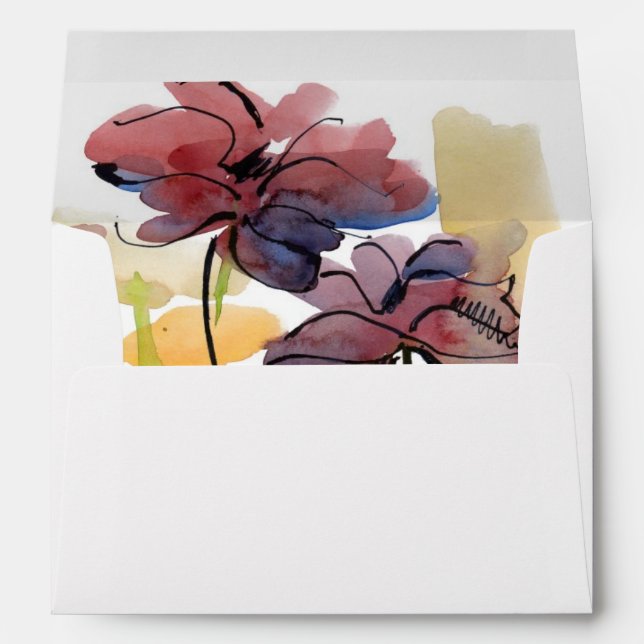 Floral summer design with hand-painted abstract 2 envelope (Back (Bottom))