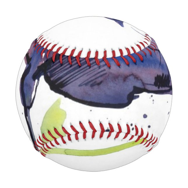 Floral summer design with hand-painted abstract baseball (Front)