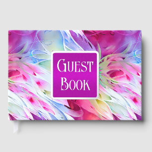 Floral summer flower elegant whimsical abstract  guest book