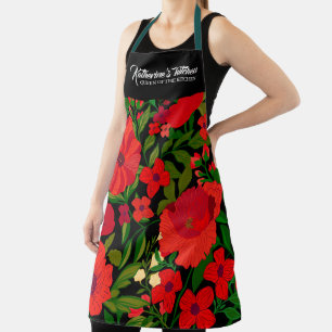 Floral Summer lemon citrus personalized name Apron